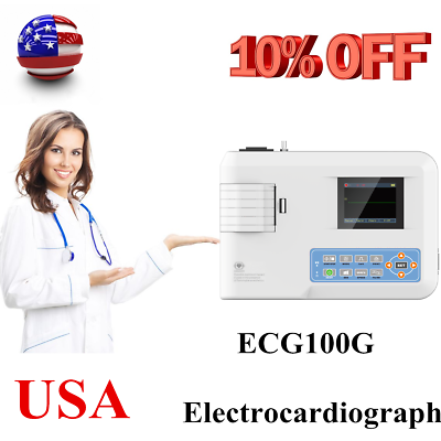 #ad CONTEC 1 Channel 1 Lead Electrocardiograph ECG Machine EKG Monitor System CE FDA $229.00