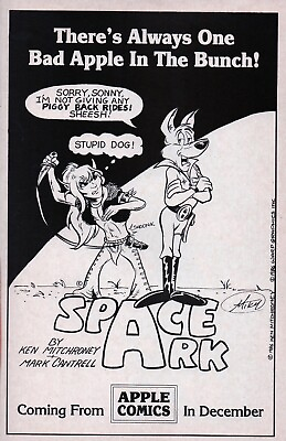 #ad 1986 SPACE ARK Apple Comics Promo PRINT AD WALL ART MITCHRONEY amp; CANTRELL $19.49
