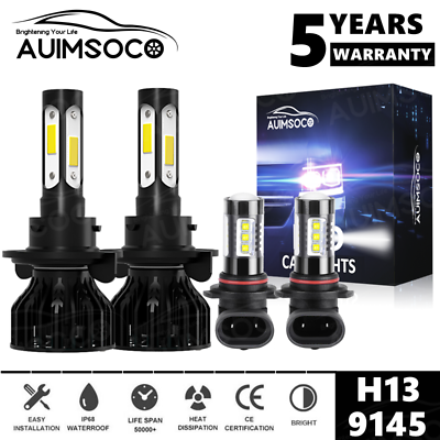 #ad LED Headlight Fog Light Bulbs Kit Super Bright White For Ford F150 2004 2014 $39.99
