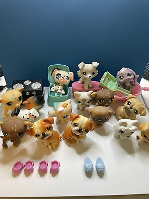 Huge Lot of 15 Littlest Pet Shop Cats Dogs Animals LPS Shoes amp; Big Accessories $90.00