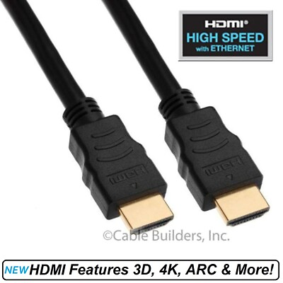 #ad HIGH SPEED HDMI CABLE 2.0 4K 1080P 1FT 2FT 3FT 6FT 10FT 12FT 15FT 20FT 25FT 30FT $7.49