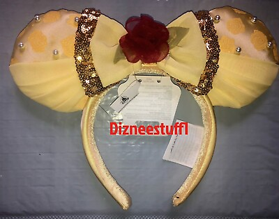 #ad Disney Belle Minnie Mouse Ears Bow Beauty amp; the Beast Headband Authentic $29.97