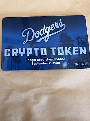 #ad Dodgers Crypto Token Bobblehead Kershaw Jansen Or Turner Unredeemed Blockchain $350.00