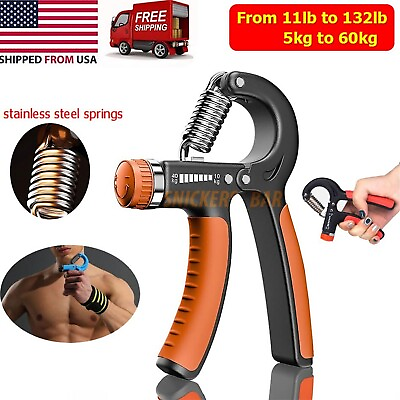 Hand Grip Strength Power Trainer Gripper Strengthener Adjustable Gym Exerciser $5.94