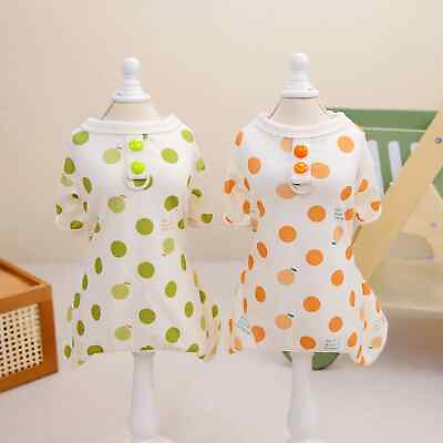 #ad Spring Summer Pet Clothes Cute Dot Pattern Thin Dog Jumpsuit Yorkshire Pajamas $3.59