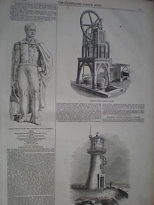 #ad Hartlepool lighthouse amp; John Walker hydraulic engine 1847 old prints GBP 9.99