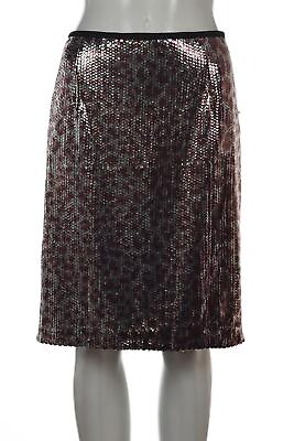 #ad Nanette Lepore Womens Skirt Size 4 Pink Sequin Straight Party Knee Length $29.99