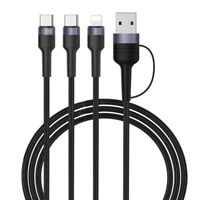 #ad 3 in 1 Fast USB Charging Cable Universal Multi Function Cell Phone Charger Cord $5.69