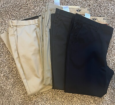#ad dockers haggar mens lot 4 pair pants khaki navy size 44x30 46x30 $30.00