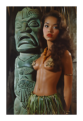 #ad 1950s Exotic Hula Dancer Tiki Art Print nhg3 $19.99