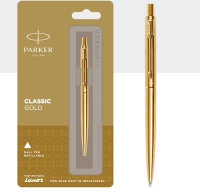 #ad PARKER CLASSIC GOLD BALL PEN WITH GOLD TRIM $12.05