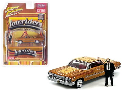 #ad Johnny Lightning 1:64 Lowriders 1963 Chevrolet Impala with Figure Gold $14.99