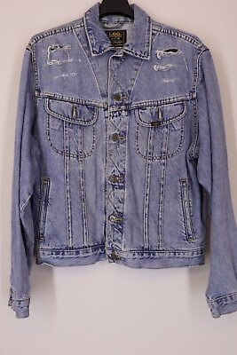 #ad Lee Man Jacket Jeans Rider Jacket Size M $37.29