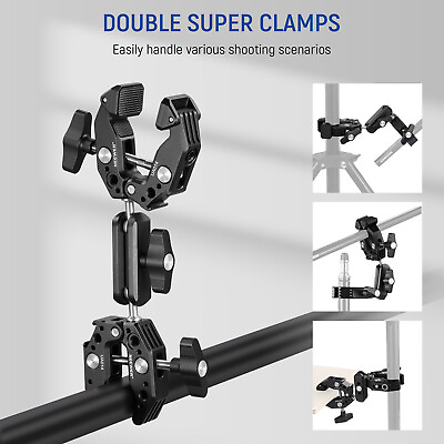 #ad NEEWER Double Super Clamp Camera Mountamp;Dual Ball Heads Magic Arm for GoPro DJI $31.44