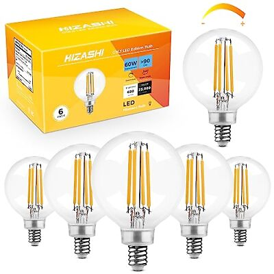 #ad E12 LED Bulb 60W Dimmable G16.5 Globe Light Bulbs Candelabra LED Light Bulb... $26.49