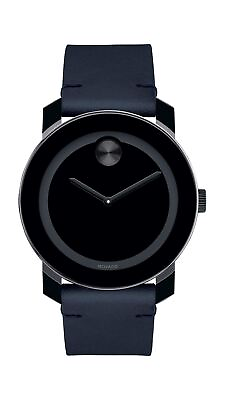 #ad Movado Bold Evolution Men#x27;s Swiss Qtz Stainless Steel and Leather Strap Casual W $269.00