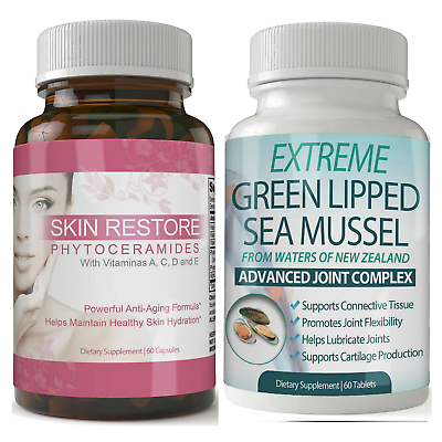 #ad Green Lipped Sea Mussel Tablet amp; Skin Restore Help Hydration Anti Aging Capsules $29.95