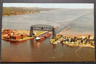 #ad Duluth Minnesota MN Postcard Aerial Lift Bridge Marvel of Engineering $8.00