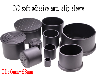 #ad Round black PVC rubber pipe table chair feet tubing end cover caps cap 6mm 63mm $106.84