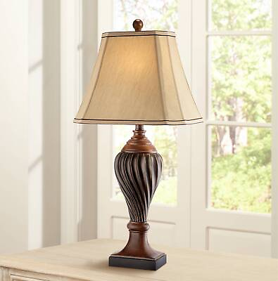 #ad Traditional Table Lamp Two Tone Brown Urn Shaped for Living Room Bedroom $59.99