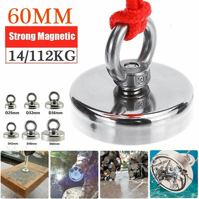 #ad 112KG Salvage Strong Recovery Magnet Neodymium Hook Treasure Hunting Fishing $8.25