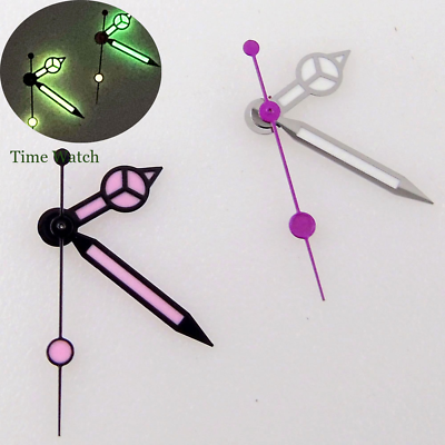 #ad Luminous Purple Watch Hands Needles For NH35 NH36 4R36 7S36 7009 Silver Black $9.03