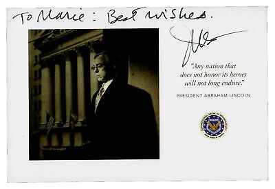 #ad quot;Medal of Honorquot; Jack H. Jacobs Hand Signed 4X6 Bio Card Pages of History COA $149.99