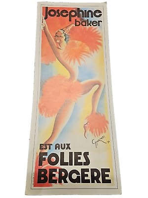 #ad Josephine Baker Cardboard Poster Est Aux Folies Bergere 15.75quot; x 6.5quot; $14.95