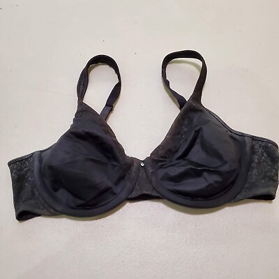 #ad Bali Women Bra 38C Black Lace Cool Conceal Full Figure Minimizer Underwire READ $10.13