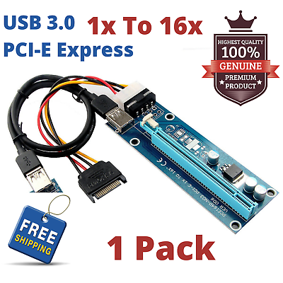 #ad USB 3.0 PCI E Express 1x To 16x Extender Riser Card Lot Adapter Ver. 006c $10.99