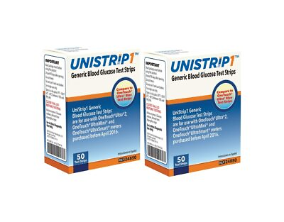 #ad UniStrip Glucose 100 Test Strips For GLucose Care $25.99