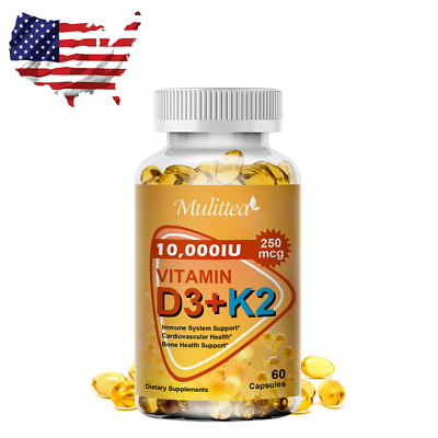 #ad Vitamin K2 D3 Vitamin Supplement 10000IU Boost Immunity amp; Heart Health 60 Pills $19.98