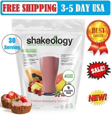 #ad SHAKEOLOGY Tropical Strawberry Plant Based Vegan FREE SHIPPING NEW SALE OFF $104.95