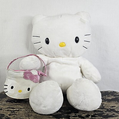 #ad Hello Kitty x Build A Bear Workshop 17quot; Soft Stuffed Plush Toy w Purse Sanrio $69.98