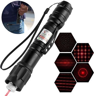 #ad 6000Miles Red Laser Pointer Lazer Pen High Power Visible Beam Light Battery US $14.69