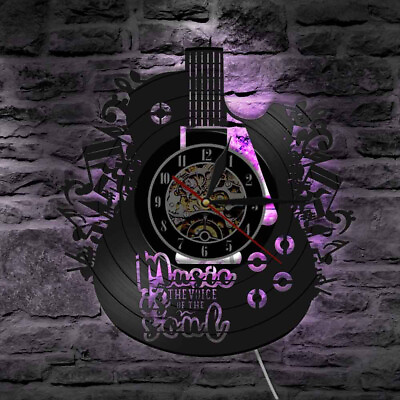 #ad Acrylic Wall Clock Guitar Vinyl Record Handmade Clock for Birthday Wedding 30 cm $22.05