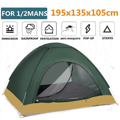 #ad Quick Green Automatic Opening Tent 2 3 People Ultralight Camping Tent Waterproof $75.99