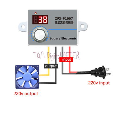 #ad AC220V 500W Digital Switch Speed Controller Adjustable PWM Motor Speed Reducer $13.15