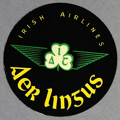 #ad AER LINGUS VINTAGE ORIGINAL AIRLINE LUGGAGE LABEL BAGGAGE BAG IRISH AIR LINES GBP 49.95