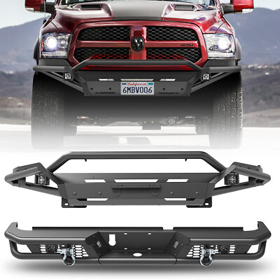 #ad 3 IN 1 Front Bumper Assembly Rear Bumper w D Rings For 2013 2018 Dodge Ram 1500 $767.96