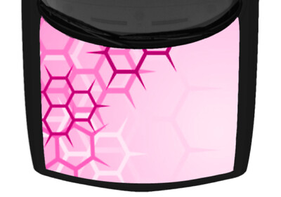 #ad Cracked Hexagon Pattern Light Pink Truck Hood Wrap Vinyl Car Graphic Decal $219.99