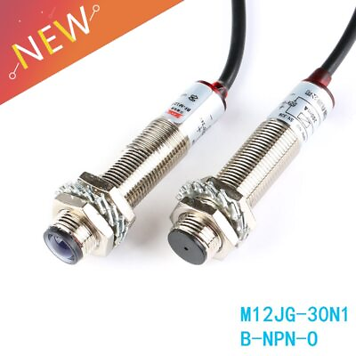 #ad 1 Pair M12 Laser Photoelectric Switch NPN M12JG 30N1 Laser Sensor Switch 200mA $11.44
