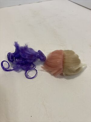 #ad lot of 2 funky barbie doll style wigs pink amp; purple $29.95