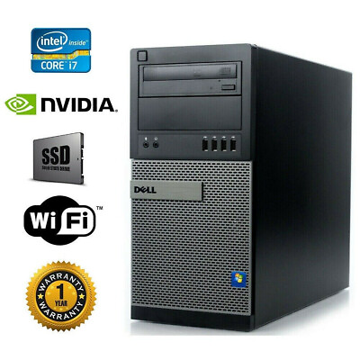 Dell Gaming PC Tower i7 Quad Core 3.6GHz NVIDIA GTX 1650 SSD 2TB 32GB RAM $473.97