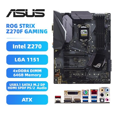 #ad ASUS STRIX Z270F GAMING Motherboard ATX Intel Z270 LGA1151 DDR4 SATA3 HDMI DP $116.00