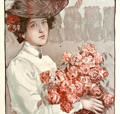 #ad 1902 Memorial Day Youth#x27;s Companion Cover Lithograph Victorian Woman Art DWCC6 $25.00