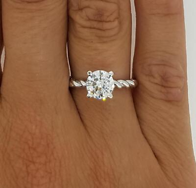 #ad 0.5 Ct Twist Rope Round Cut Diamond Solitaire Engagement Ring SI1 G White Gold $758.00