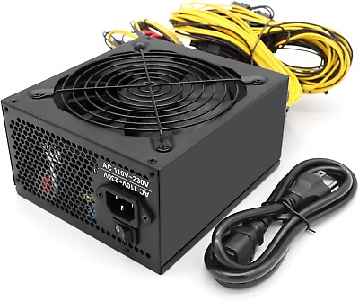 2000W Mining Power Supply Modular Mining PC Power PSU Supports 8 GPU Rig for ETH $74.99