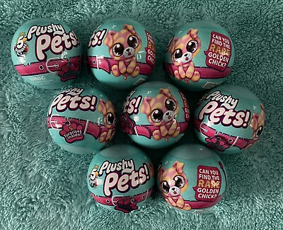 #ad Lot 8 NEW 5 Surprise Plushy Pets Series 1 Mystery Capsule By ZURU $30.00