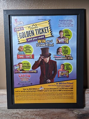 #ad Willy Wonka Movie Vintage Promo Ad Print Poster Art 6.5 10in $14.99